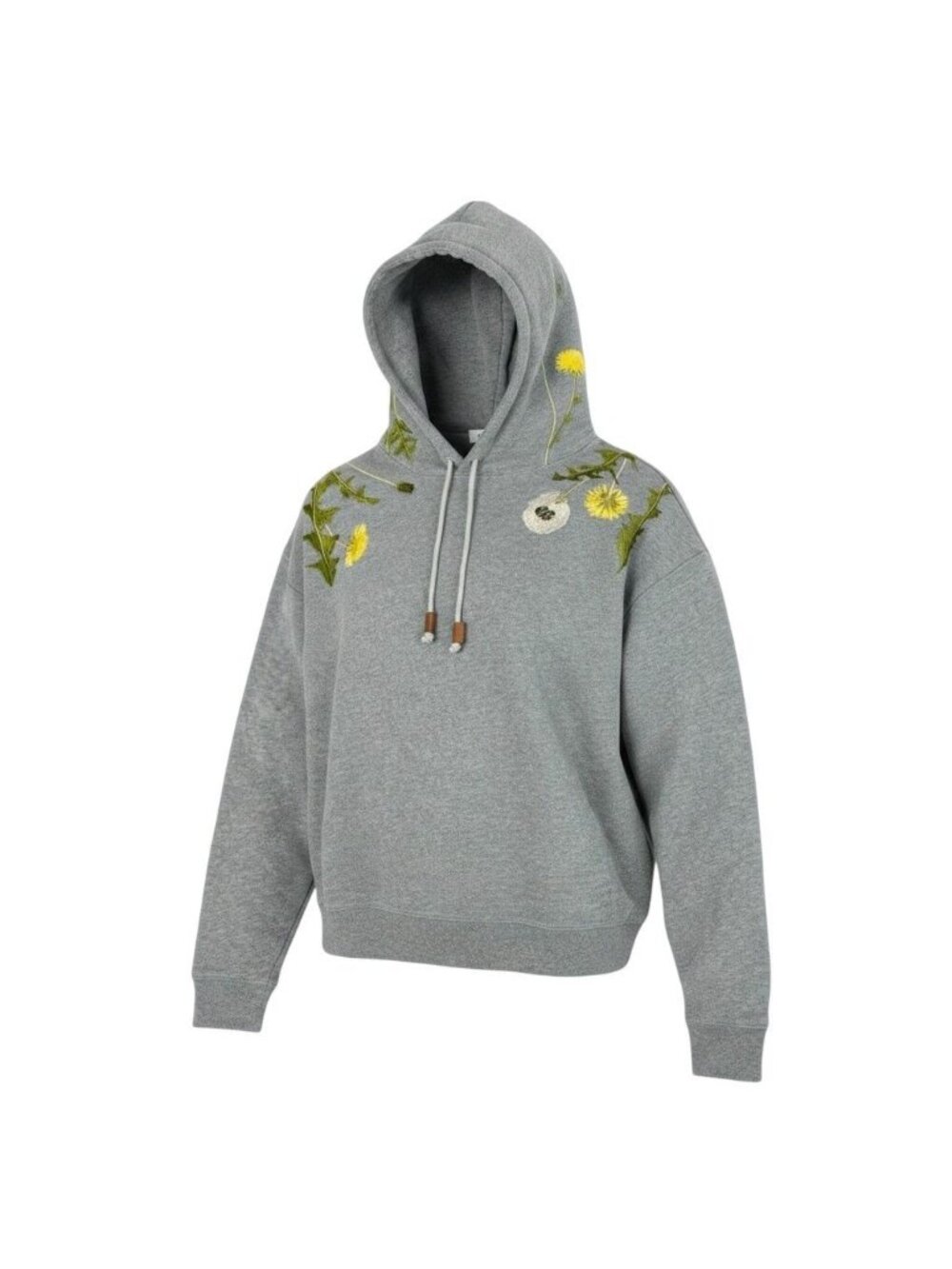 Loewe Sweatshirt Hoodie Dandelion Flower Embroidery Anagram Logo Gray XS